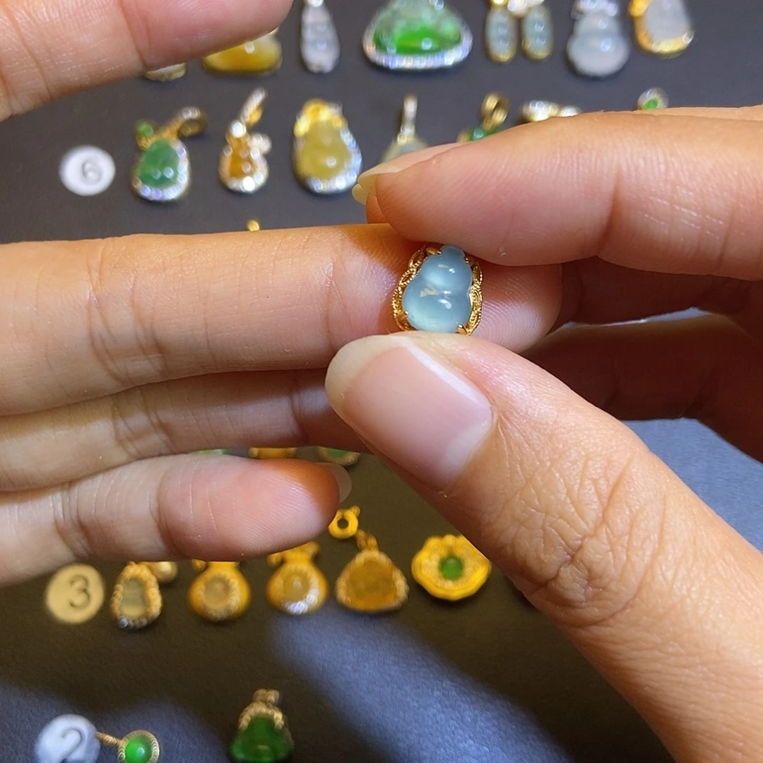 翡翠银S925镶嵌吊坠(不含链)