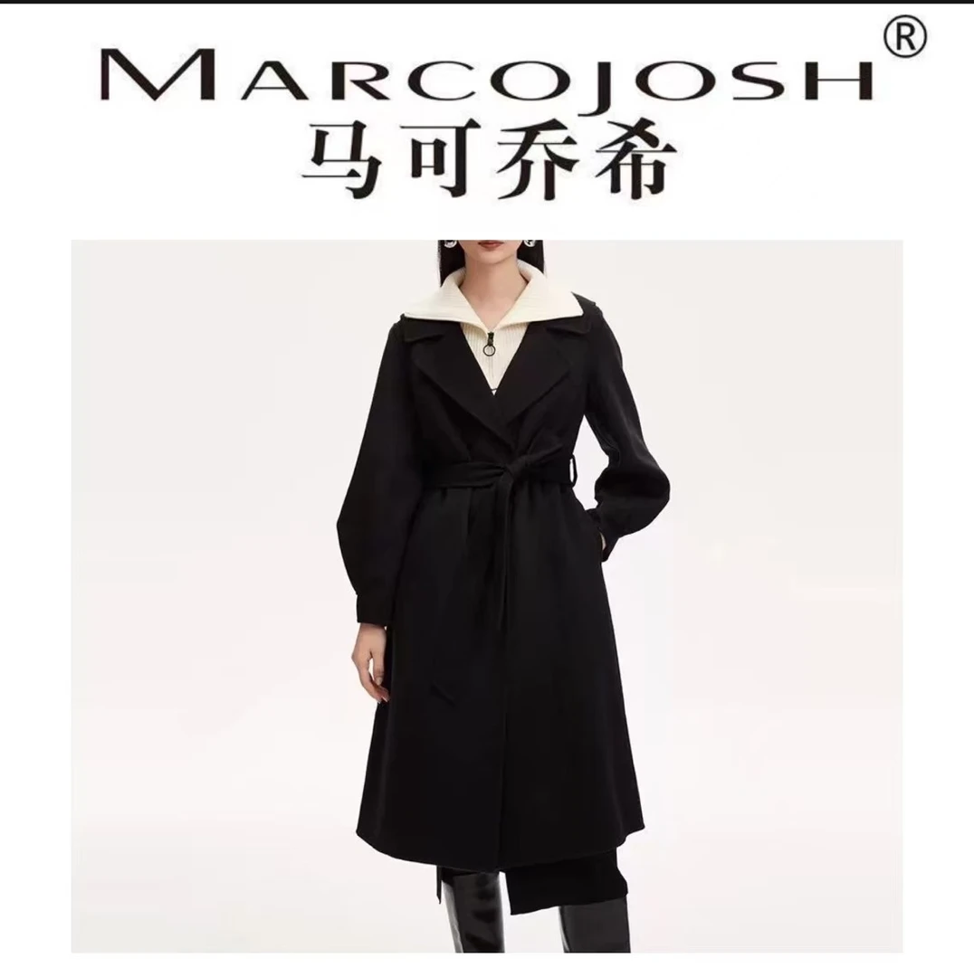 MARCOJOSH/马可乔希秋款韩版学院风羊.毛大衣轻奢蓬捧袖2115