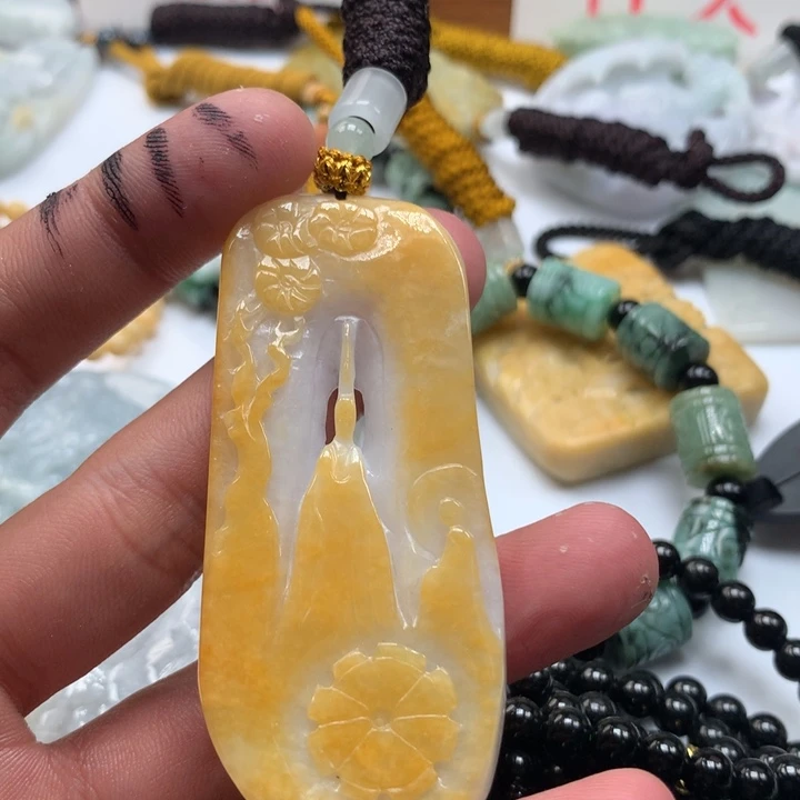 颈饰未镶嵌翡翠保真天然a货翡翠