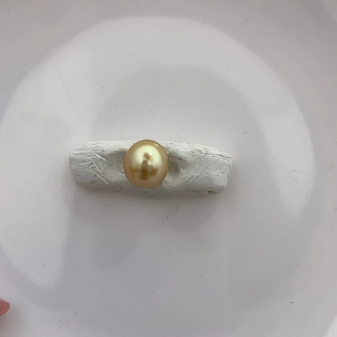 海水珍珠裸珠彩金微瑕透10.8m