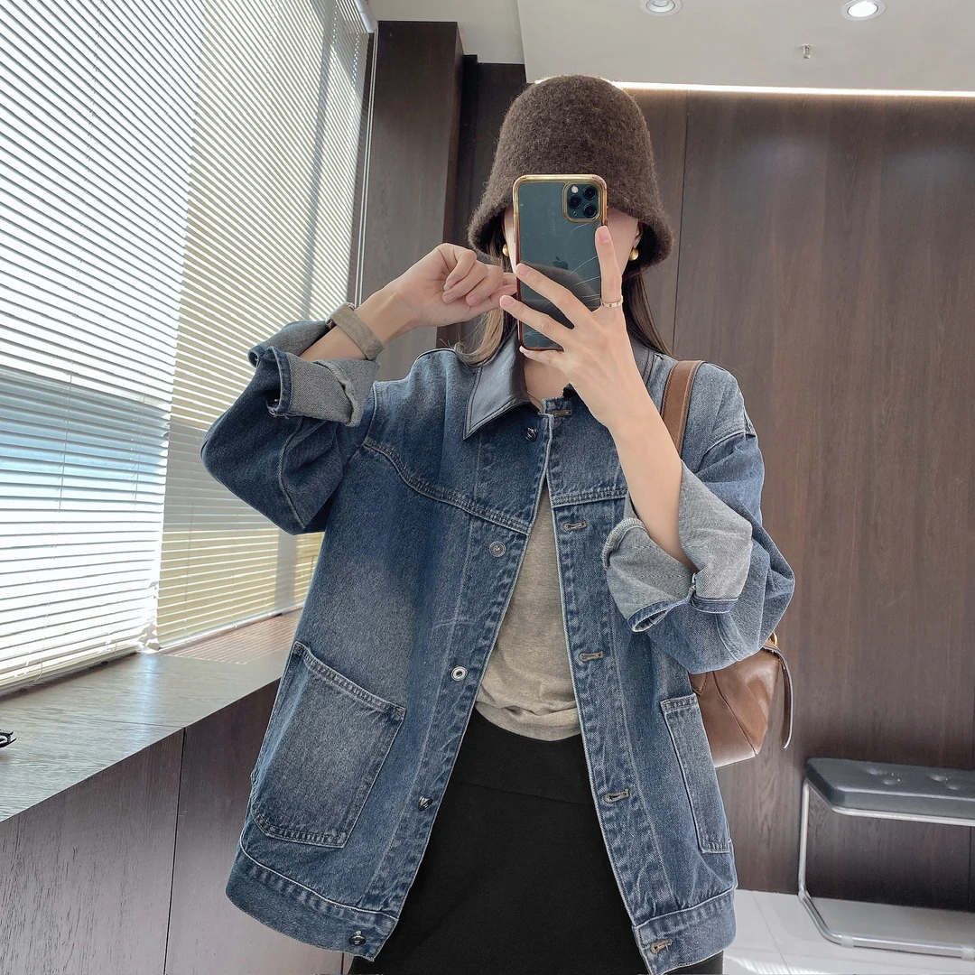 IMFLY金小金自制女装 牛仔外套DYW9601早秋韩版宽松休闲夹克上衣