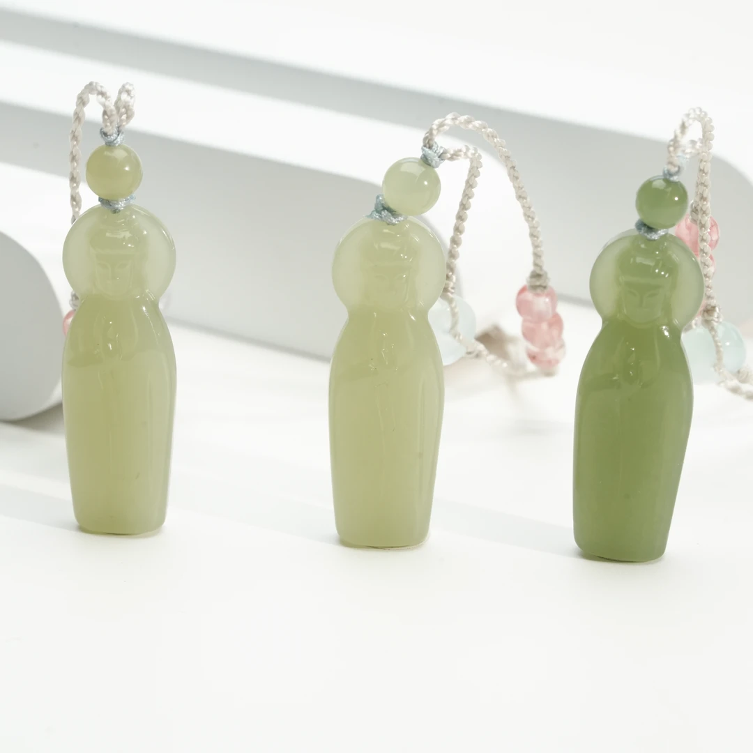 【小北严选】和田玉吊坠约11*34mm带绳【多样性发一件】-AH75X511