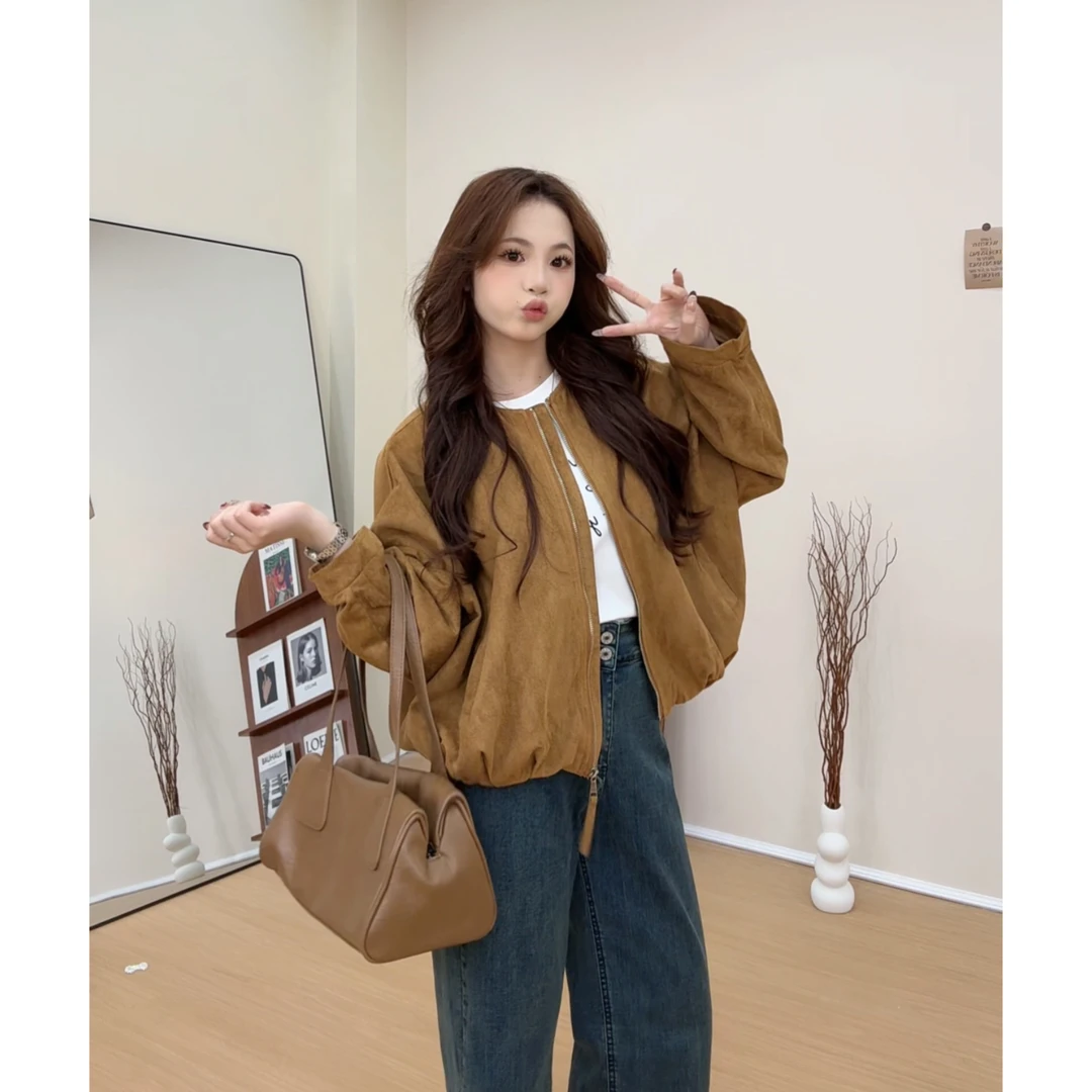 《5921》高级感时尚休闲短外套女2025春季新款小个子宽松减龄上衣
