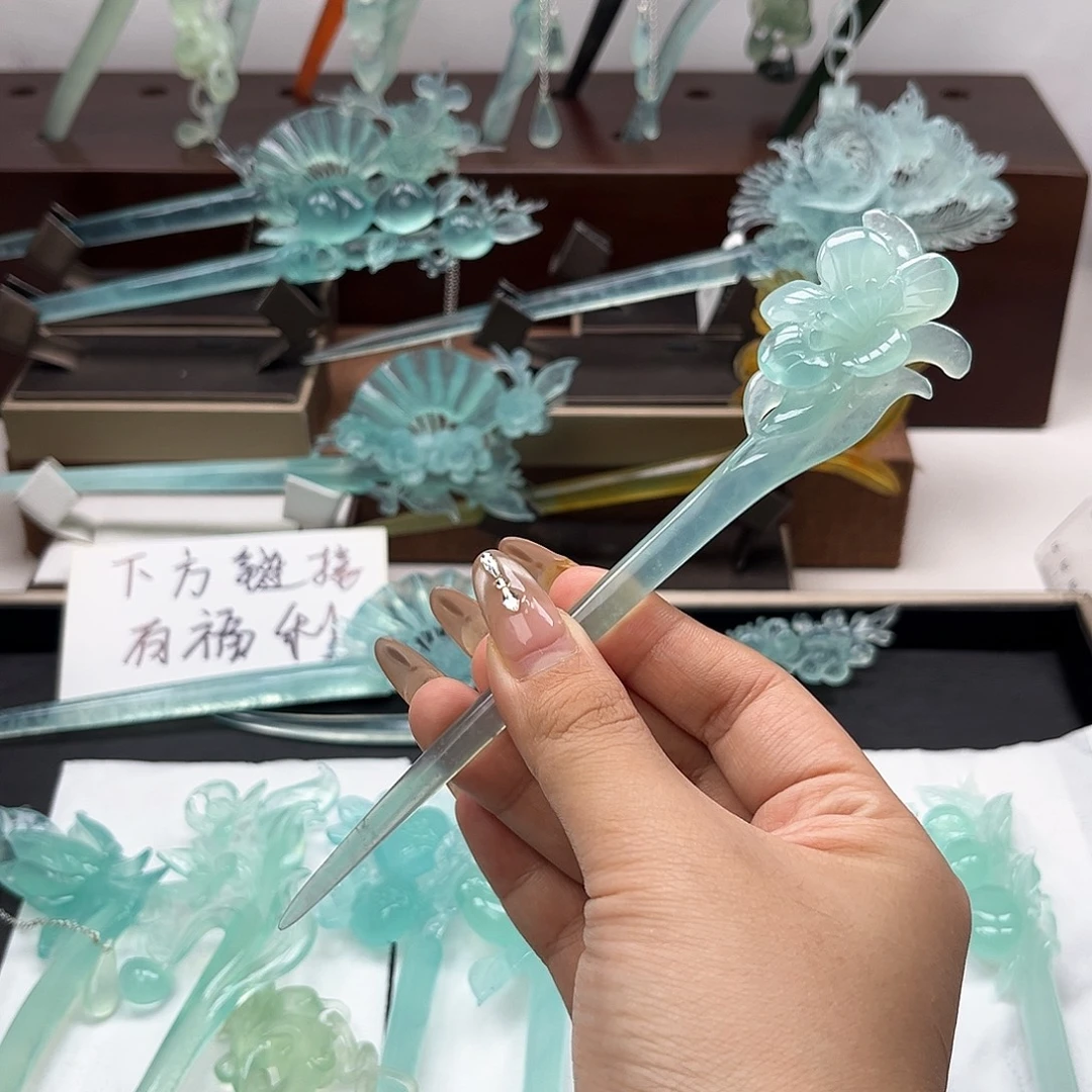 未镶嵌蛇纹石玉发饰