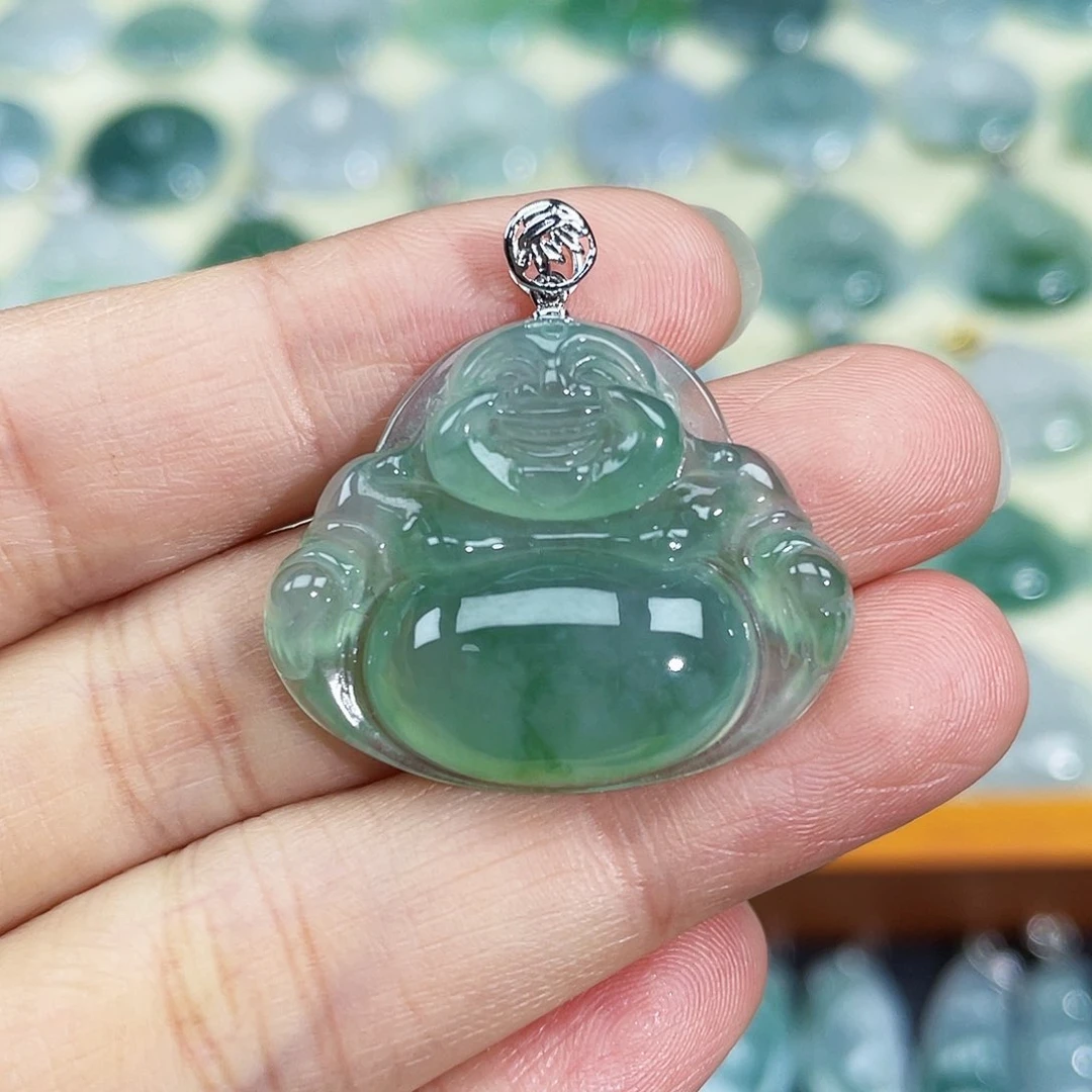 翡翠颈饰18K金镶嵌吊坠