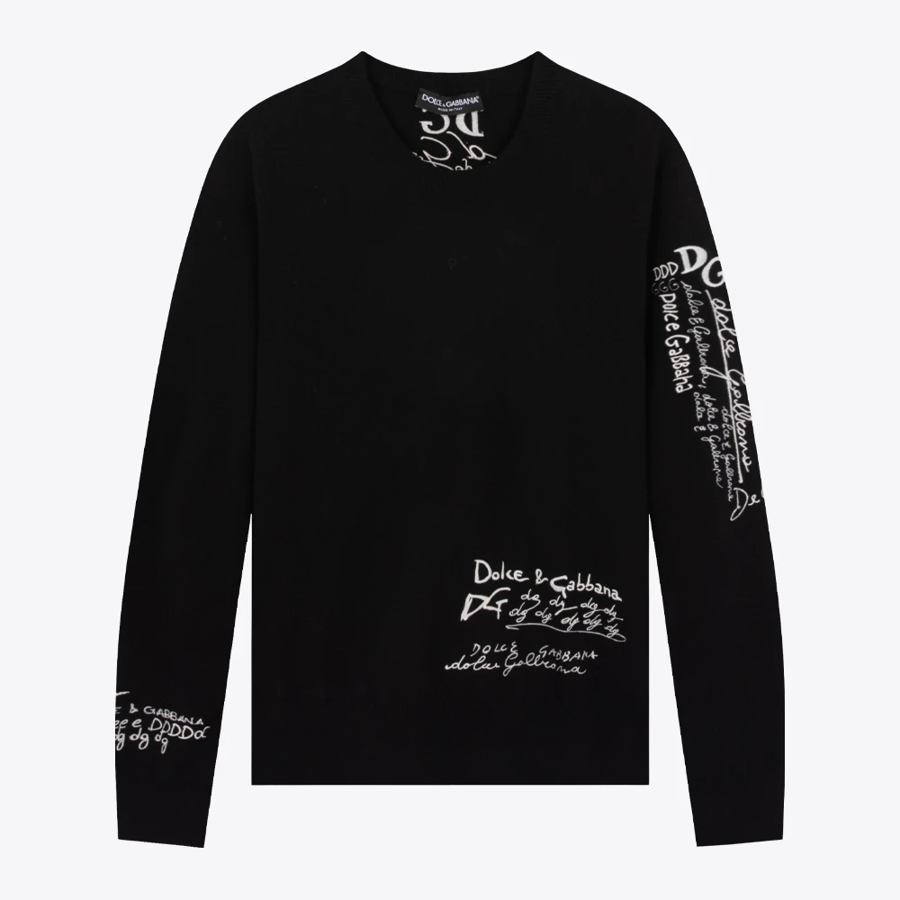 DOLCE GABBANA杜嘉班纳DG羊绒logo男针织衫毛衣GXA63ZJAW1KN0000