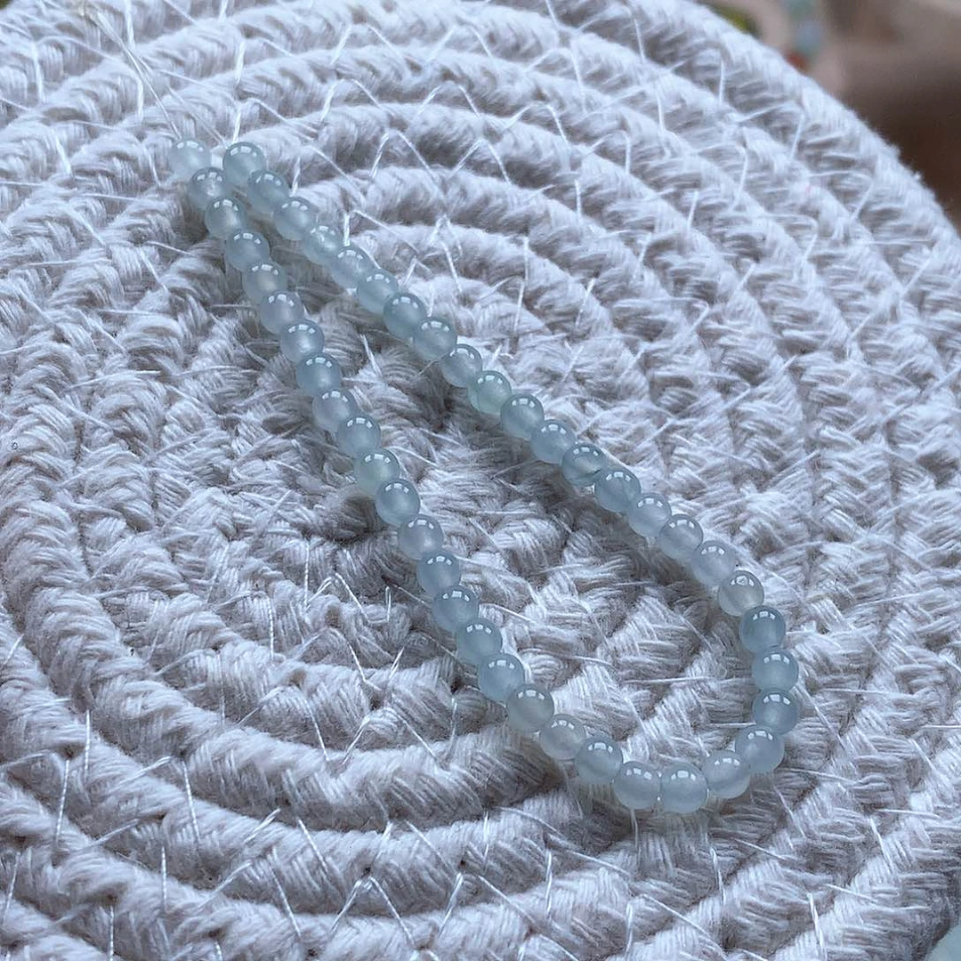 翡翠未镶嵌手串圆珠3.5