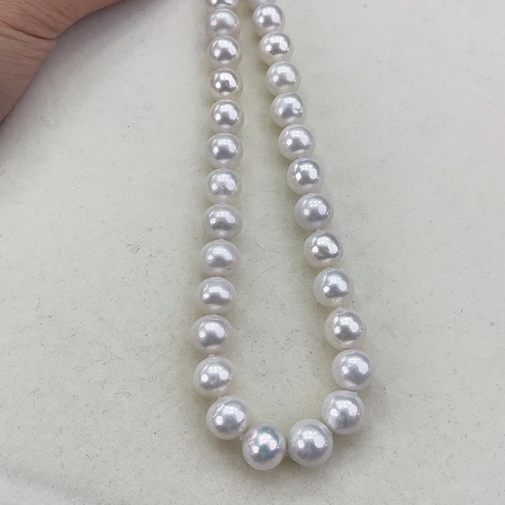 淡水珍珠颈饰银S925镶嵌卡10炫彩高品