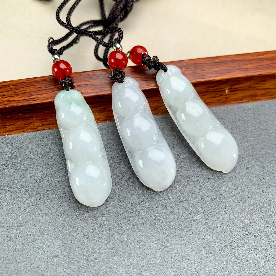 【刀客砍价王】天然A货翡翠豆子吊坠多样性发一编绳发&579157