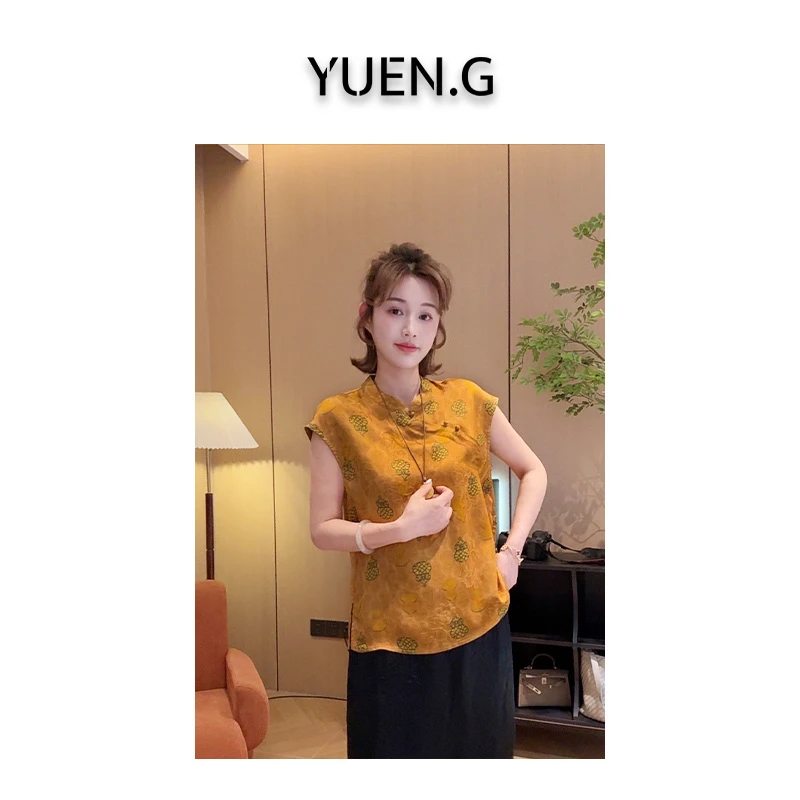 YUEN.G 【葫芦】2025人丝【香.云.纱】新中式衬衫上衣