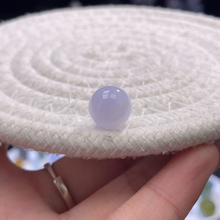 散珠翡翠粉紫圆珠卡11.5mm