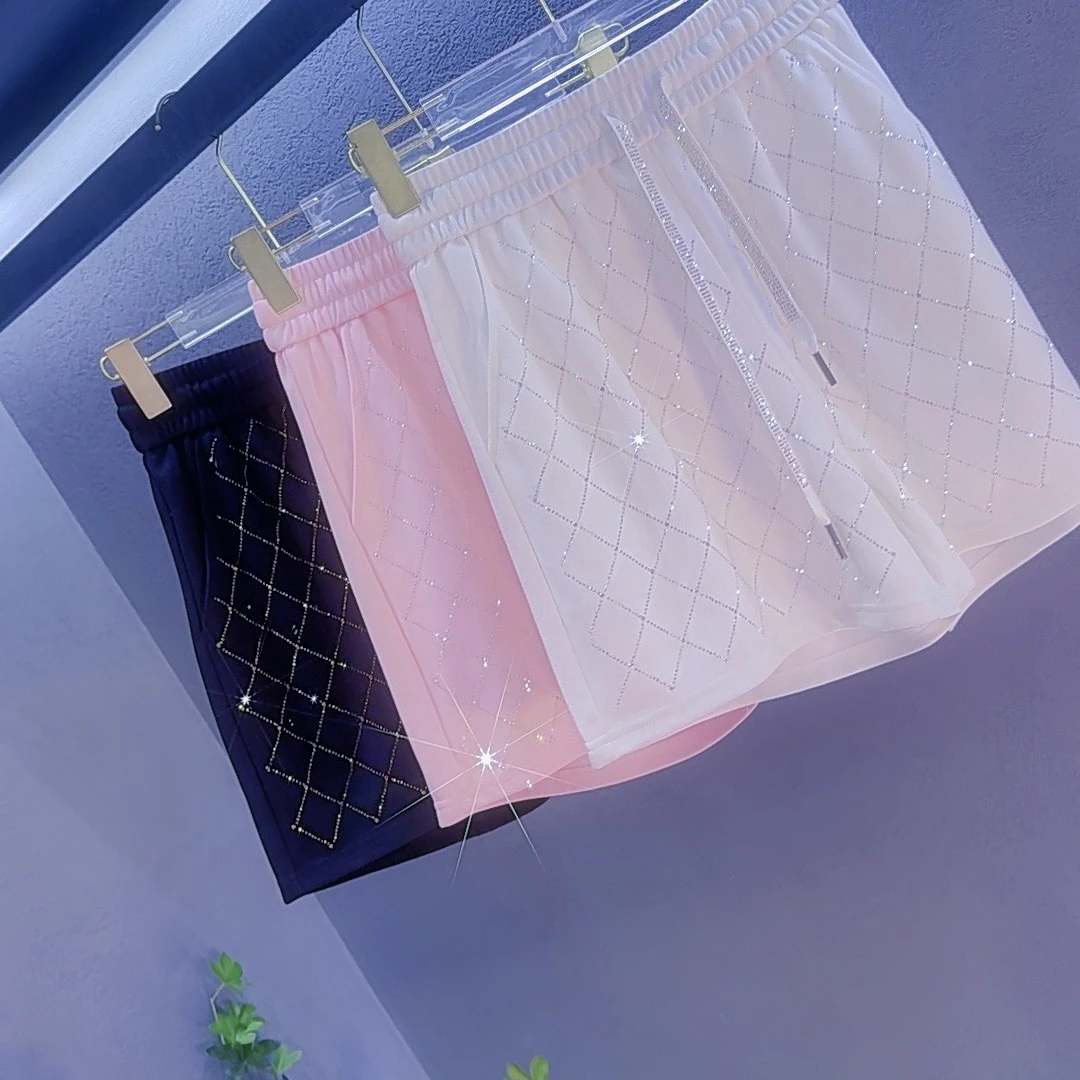 【千寻】！裤长40-43厘米！菱格短裤！重工烫钻裤显瘦洋气