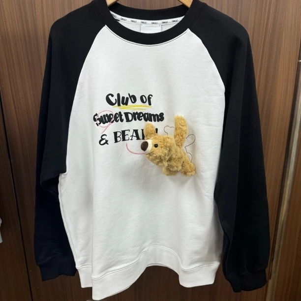 TSMLXLT 立体小熊圆领卫衣