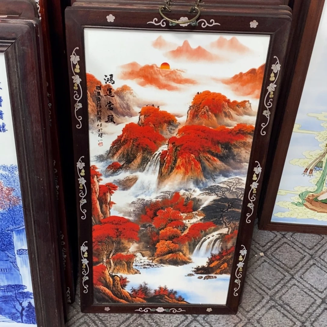 瓷86*46*1景德镇瓷板画柴窑烧制