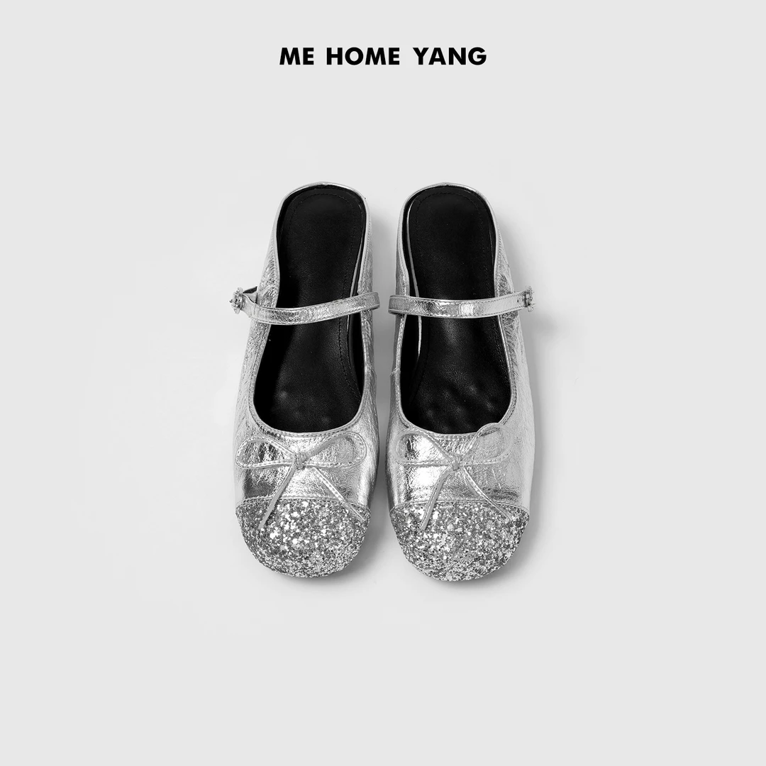 ME【MM流星玛丽珍鞋】定制小羊皮重工镶钻百搭一脚蹬鞋子MESS1876