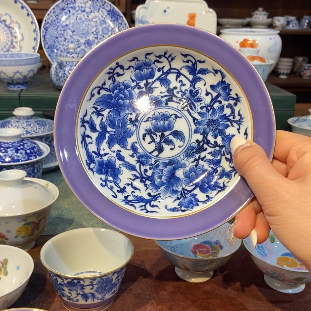 一如山房紫萝兰荷花壶承