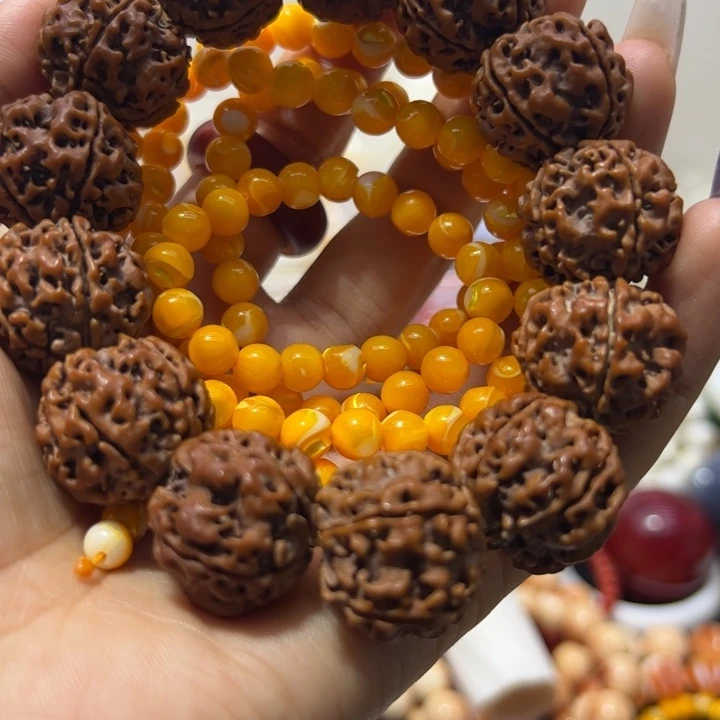 核桃手串/手链0.75/108金黄大白