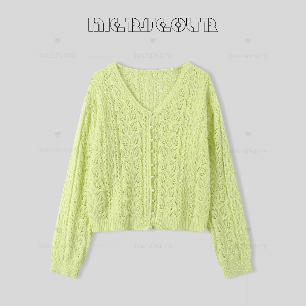 【春光限定】2025春季新款镂空复古风钩花毛衣1683