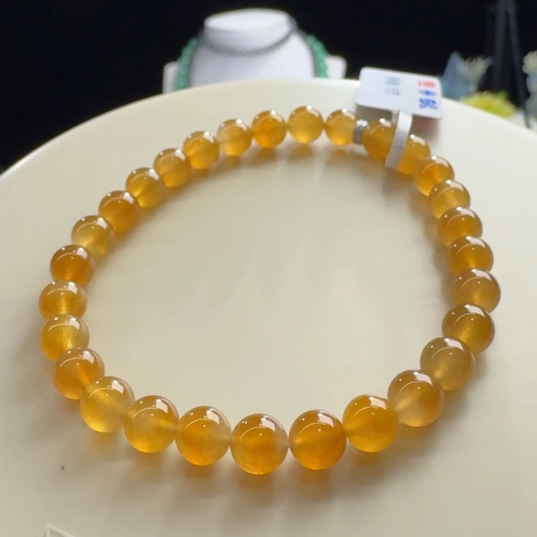 未镶嵌手链翡翠高冰黄翡单圈卡6mm