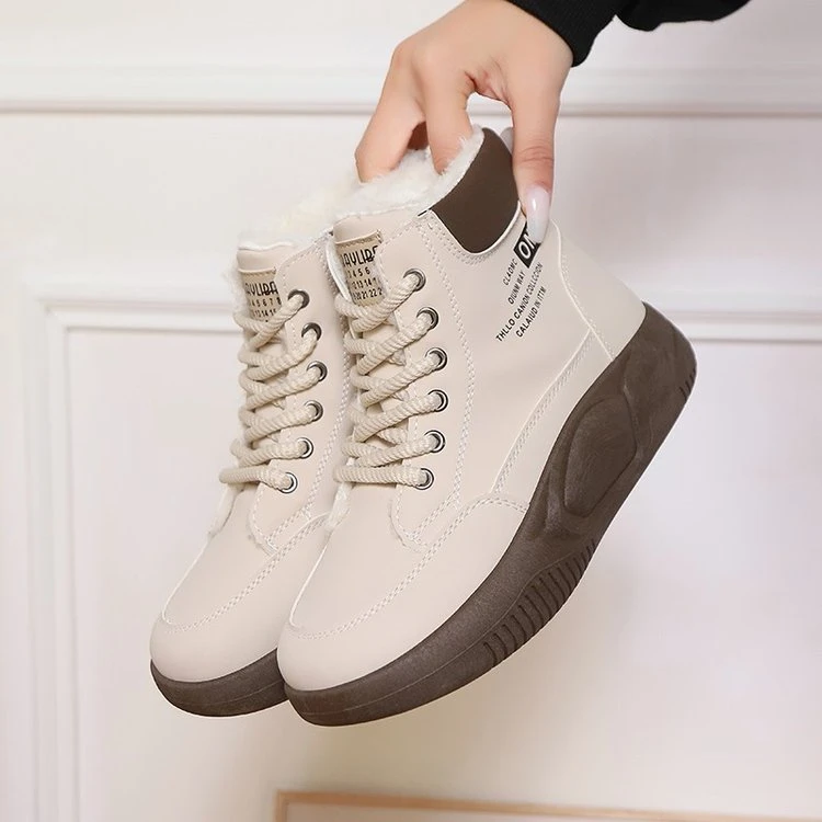 2024冬季新款加绒加厚雪地靴女百搭厚底防滑棉靴时尚软底高帮棉鞋