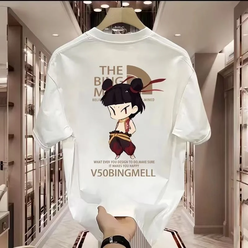 潮牌夏季圆领打底T恤短袖夏季个性ins轻便韩版上衣国潮