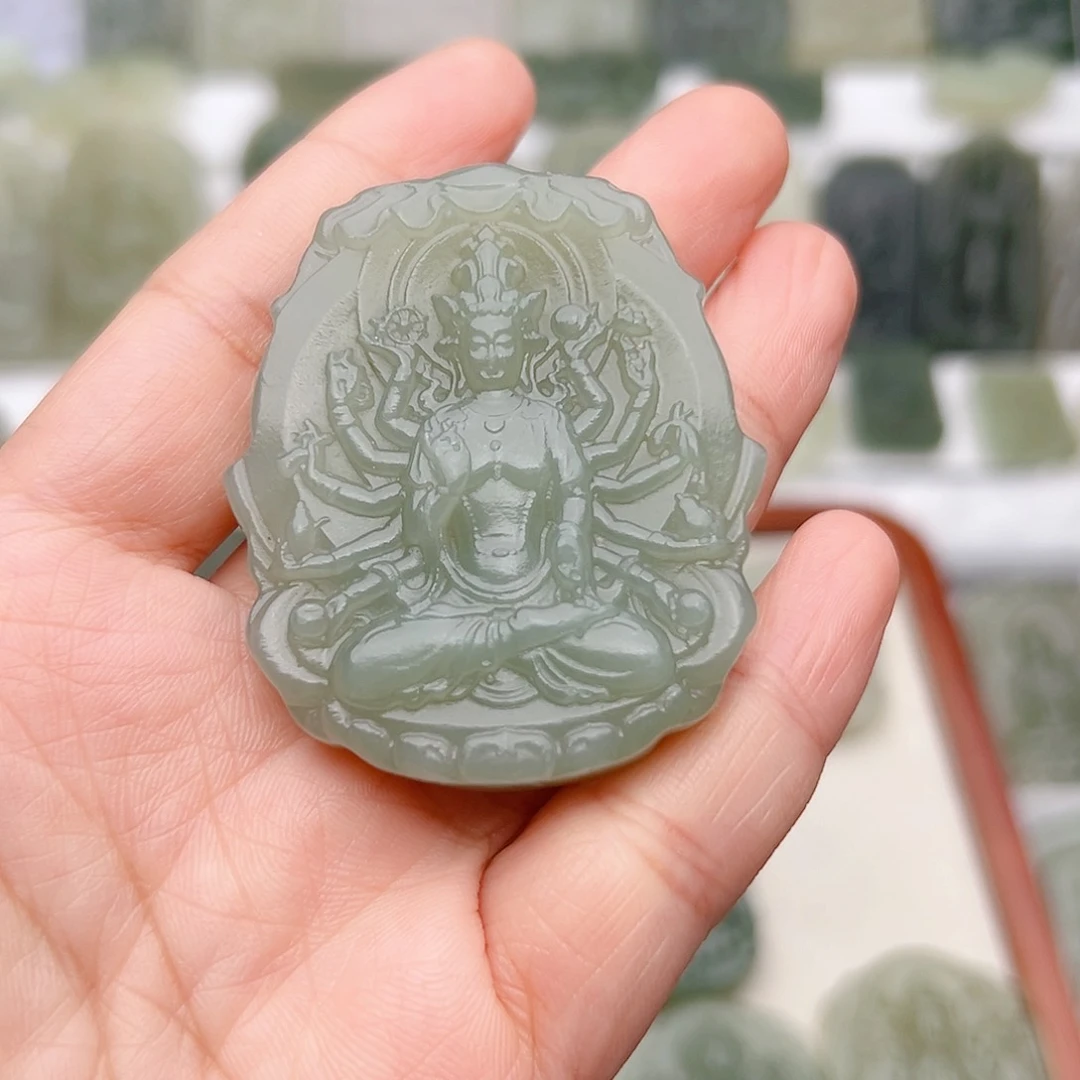 颈饰未镶嵌和田玉（糖玉）@***淡