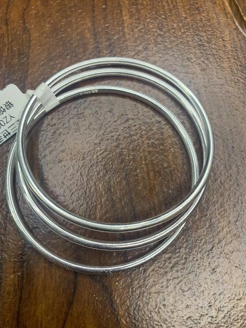 006 三生三世三圈手环 精品时尚气质手环 银色手环