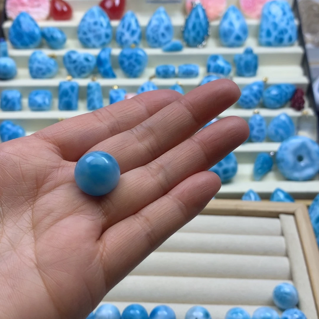 针钠钙石（海纹石）珠宝半成品未镶嵌糖****多