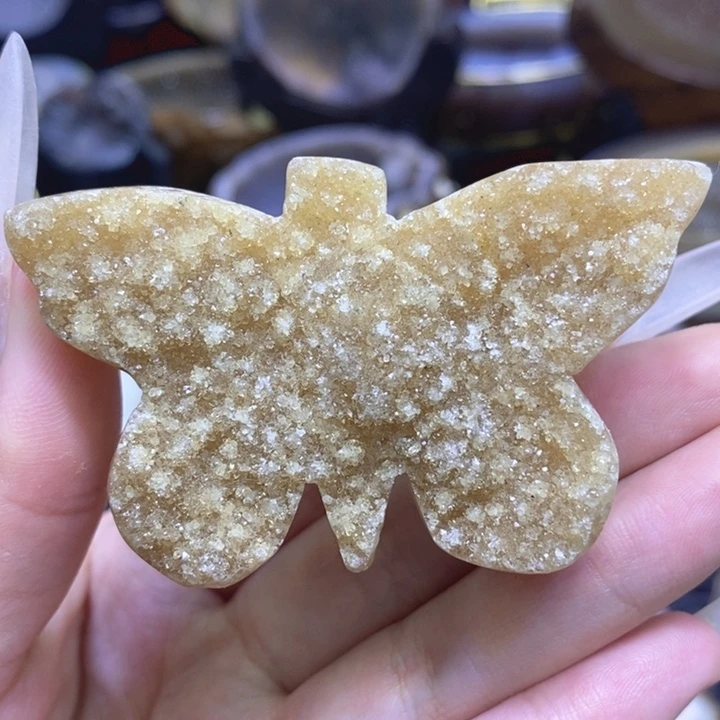 未镶嵌珠宝半成品紫晶蝴蝶摆件