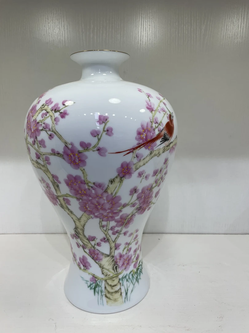 景德镇高温陶瓷摆件花瓶  梅花