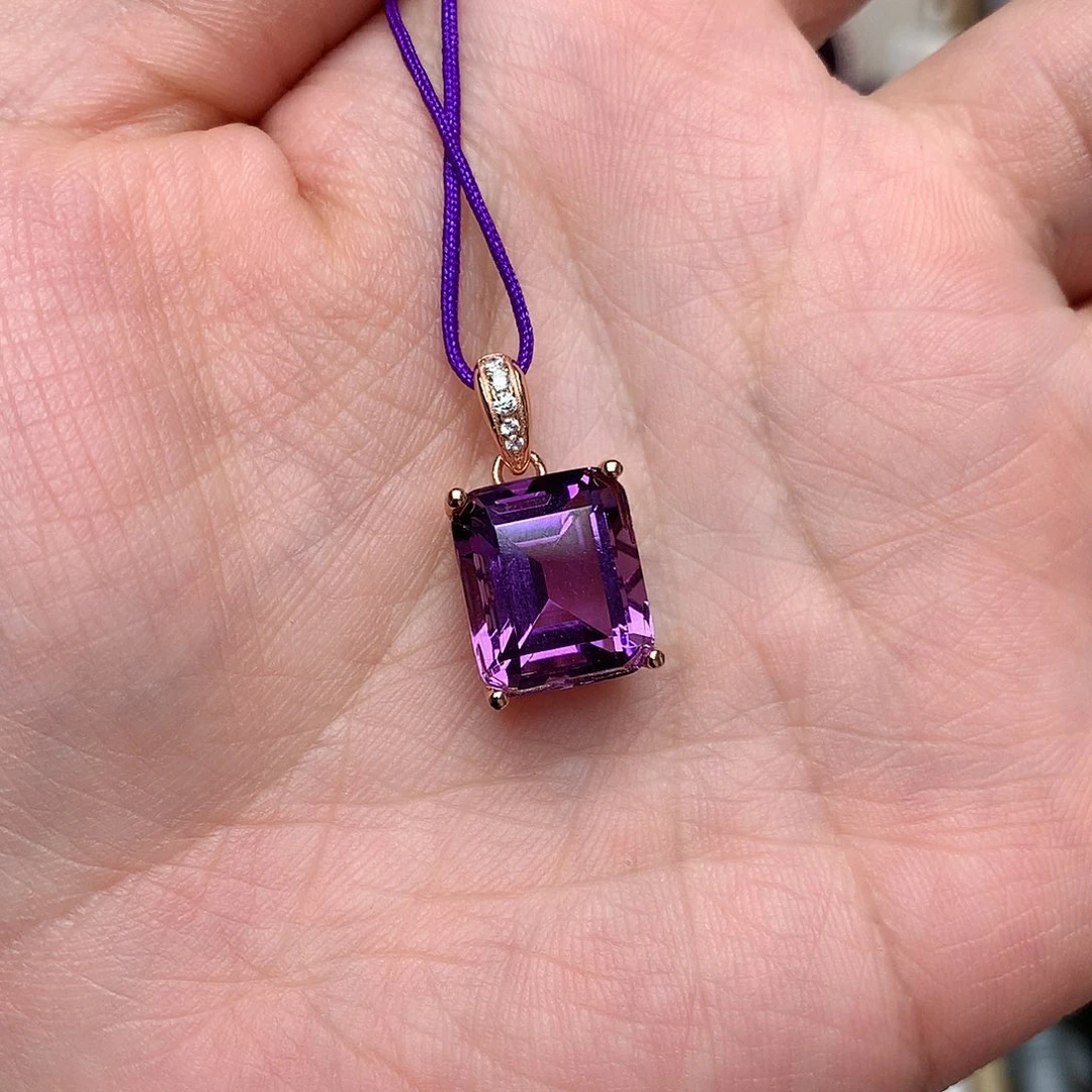 紫晶吊坠(赠链)银S925镶嵌