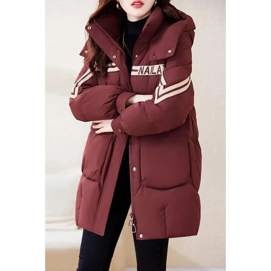 波司断码2025新款加厚保暖防寒棉服女时尚中长款棉衣保暖连帽棉袄