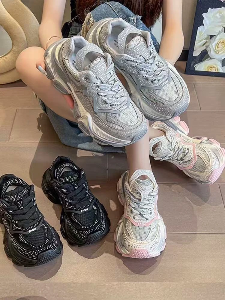 【飘飘】2025新款”五角星环“新款超轻厚底增高百搭老爹鞋-5013