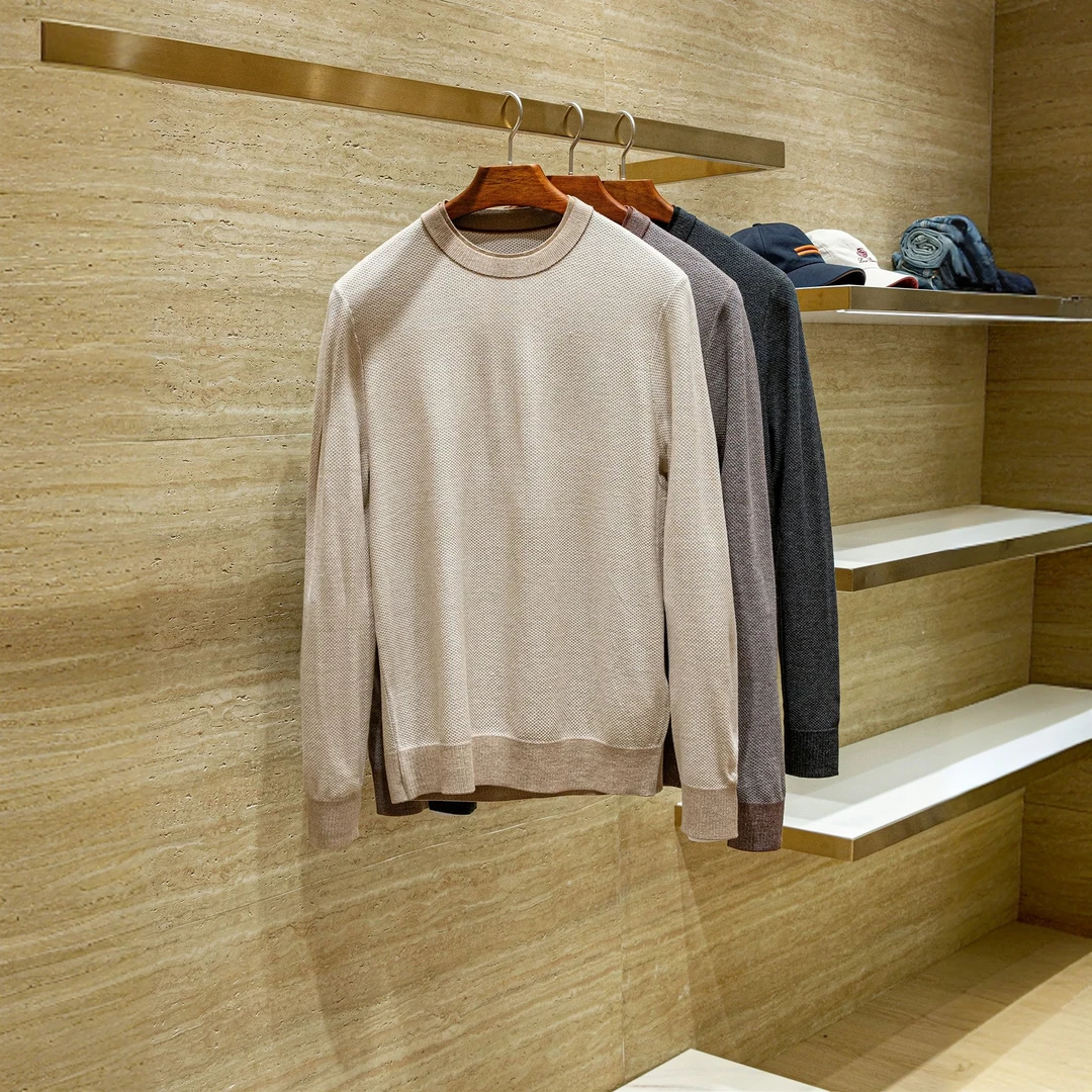 TOM FFIOR 【L*P16000+】热反锁暖！羊绒羊毛男士圆领秋冬针织衫6521