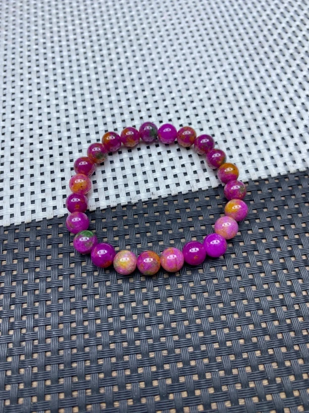 油彩樱花粉卡8m手串490