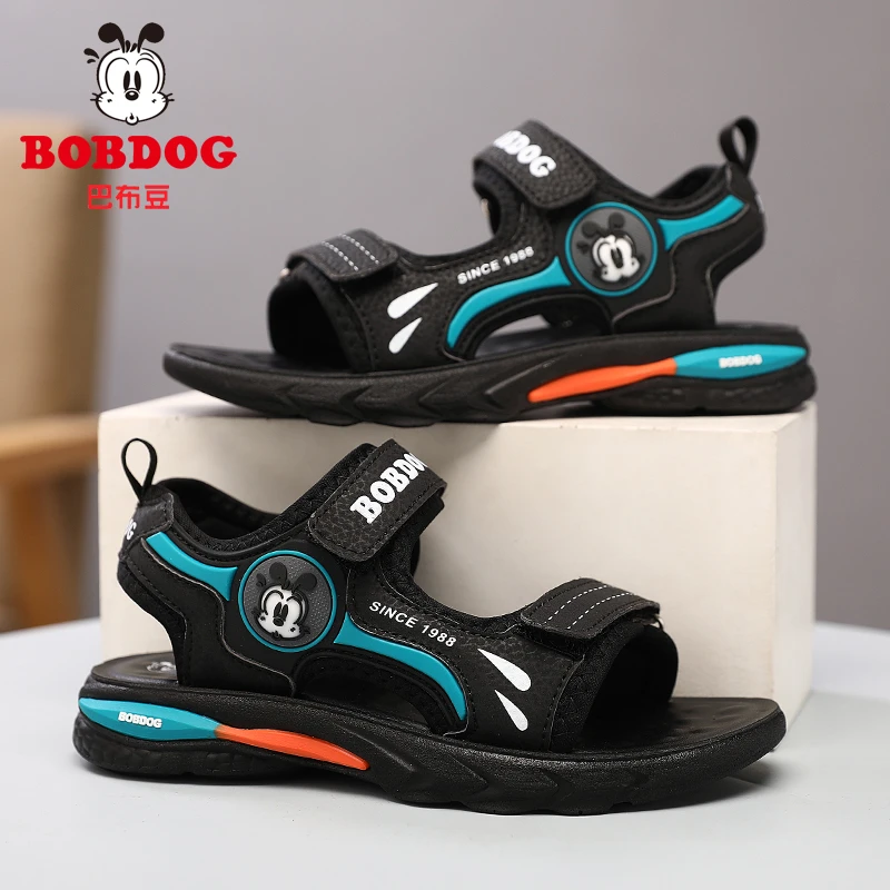 巴布豆童鞋男童沙滩鞋2025夏季新款露趾儿童凉鞋软底运动时尚鞋子