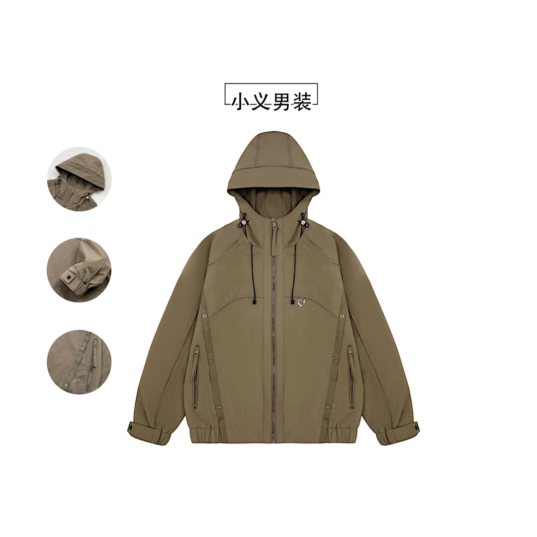 25826 秋季男士户外冲锋衣连帽时尚运动休闲外套