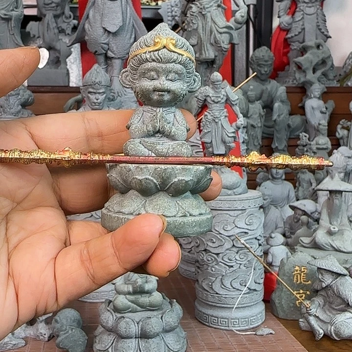 石材金小悟空，底座，金箍棒