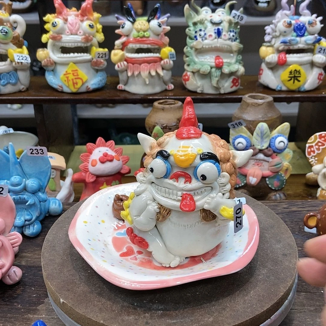 摆件直播间手工抽象陶瓷摆件微瑕270组合