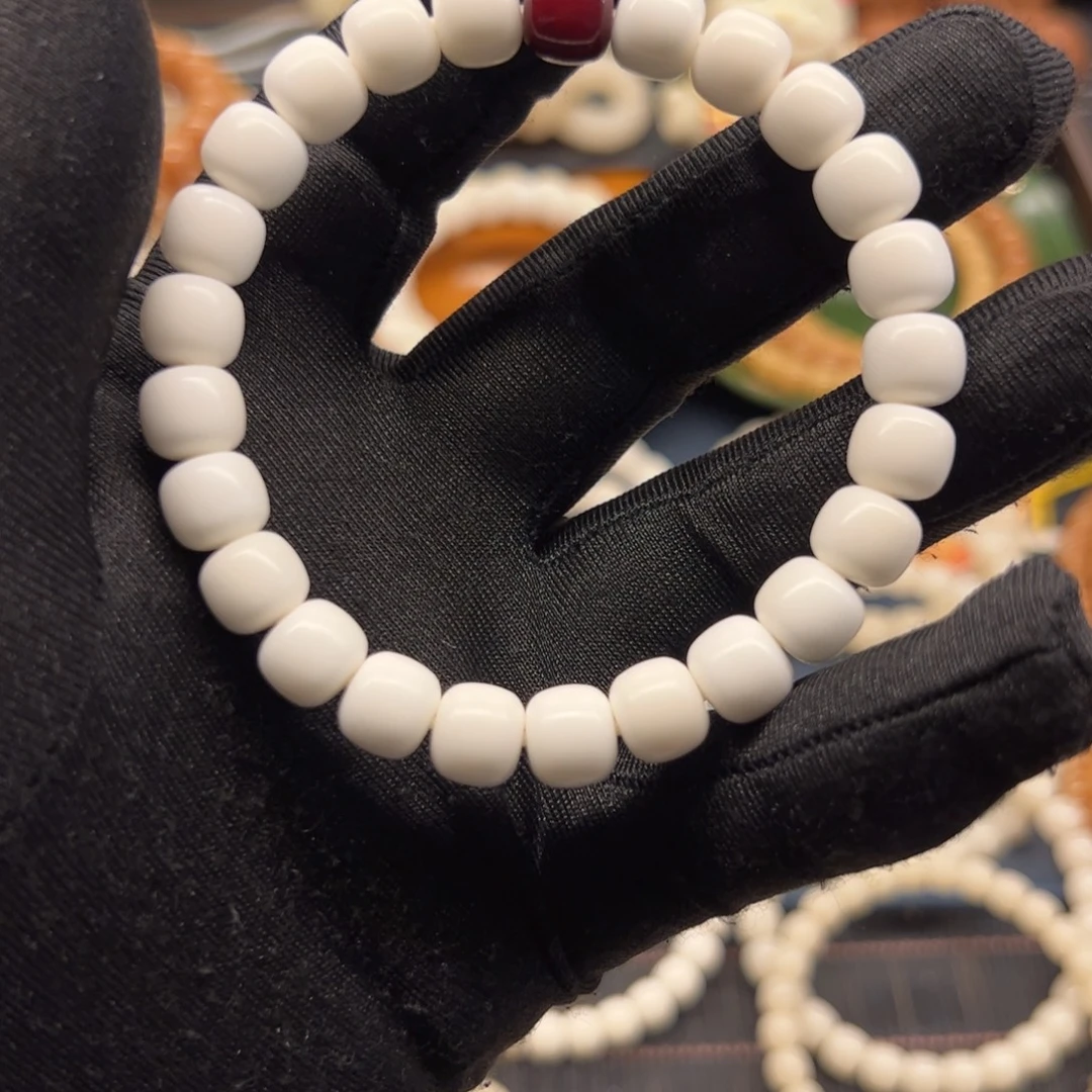 手串白玉菩提白玉菩提朱砂供顶珠98