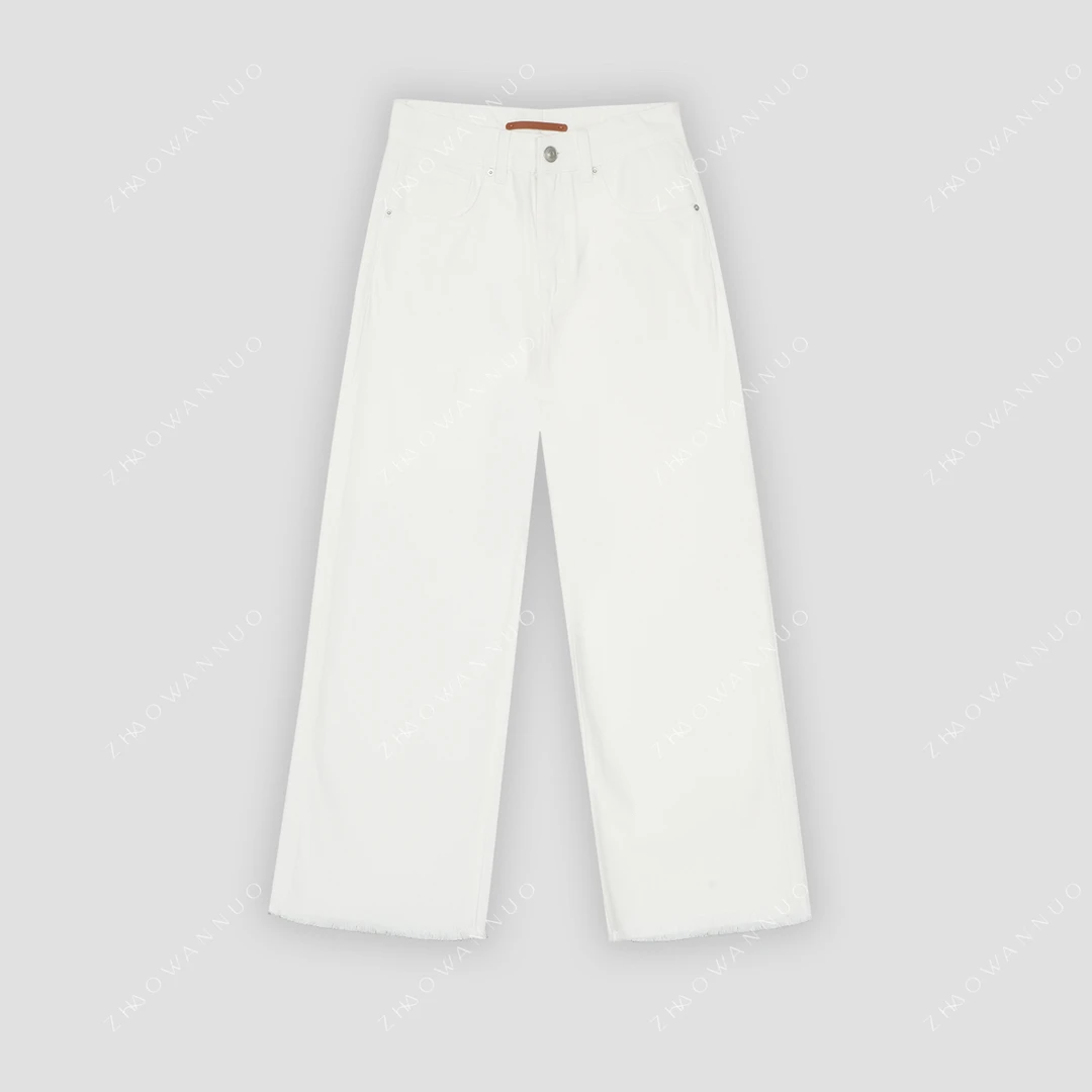 25新款小众极简显瘦显腿长白色牛仔裤NC0789
