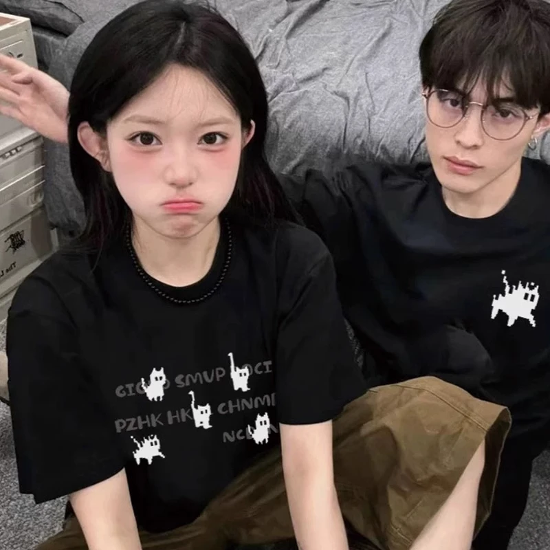【两件装】情侣装夏季短袖潮牌特别不一样的休闲小众设计感半袖t恤
