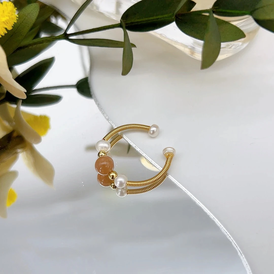 铜合金仿珍珠戒指 00794 好啊商店 手工款珍珠戒指 开口可调节