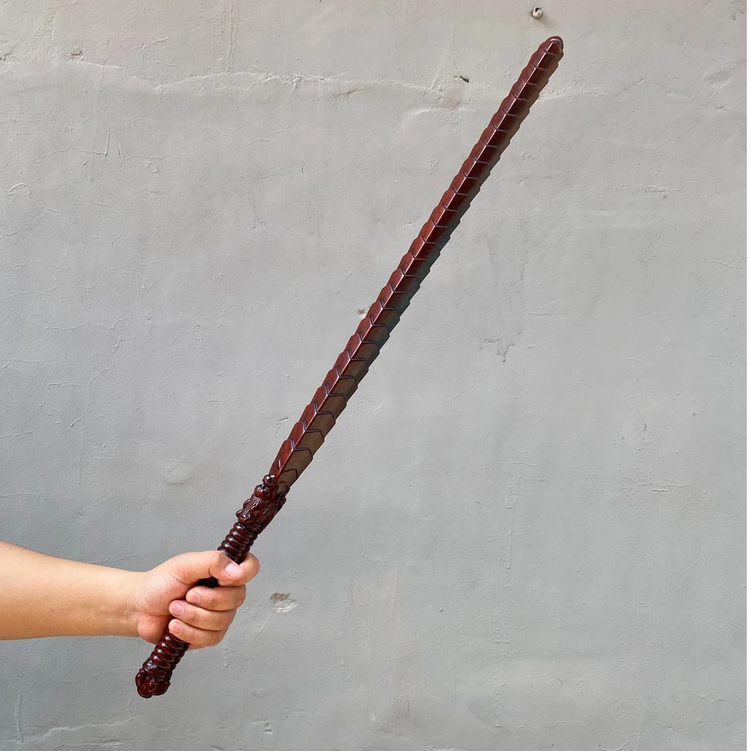 紫檀木打神鞭金刚杵锏盘玩棍长79cm健身棍户外防身棒