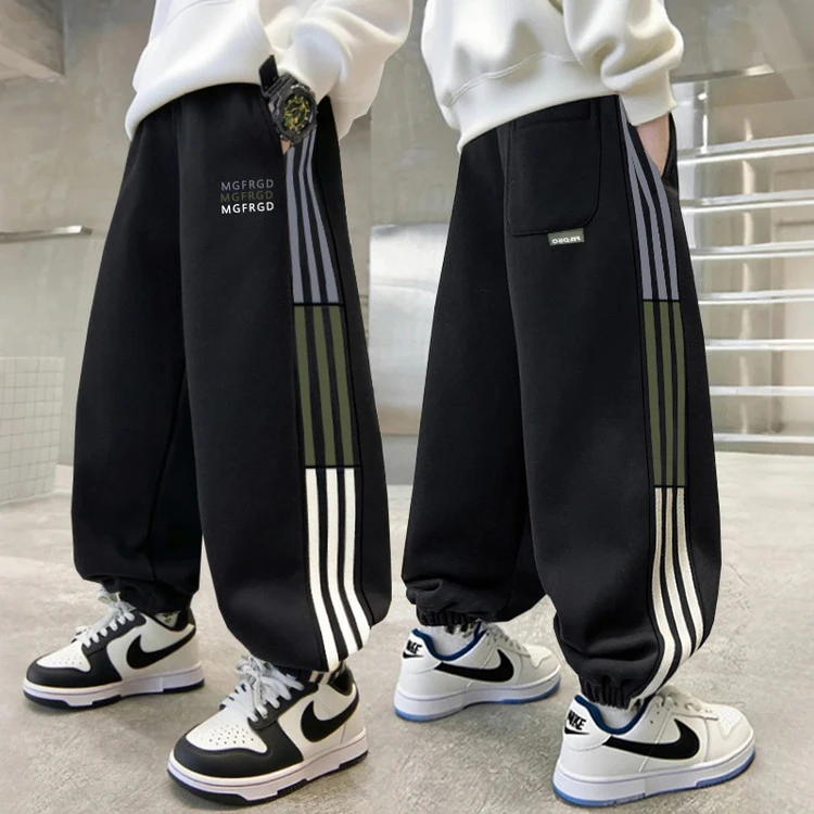 男童春秋宽松束脚裤子童装秋季洋气休闲裤2025新款中大童秋装长裤