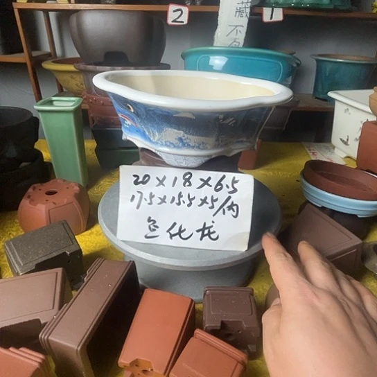 宜兴紫砂花盆贴花
