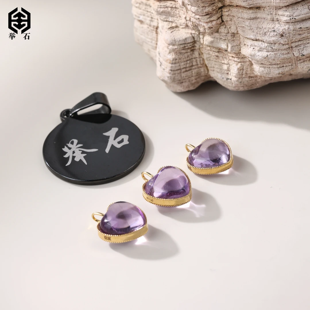 【举石精选】X09-1233-10144水晶吊坠18k（一件/多样性发）O