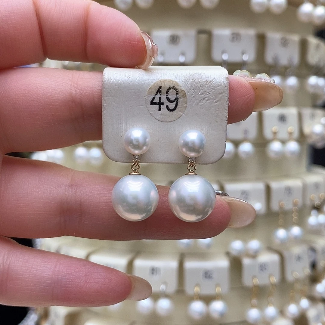 18K金镶嵌耳饰淡水珍珠