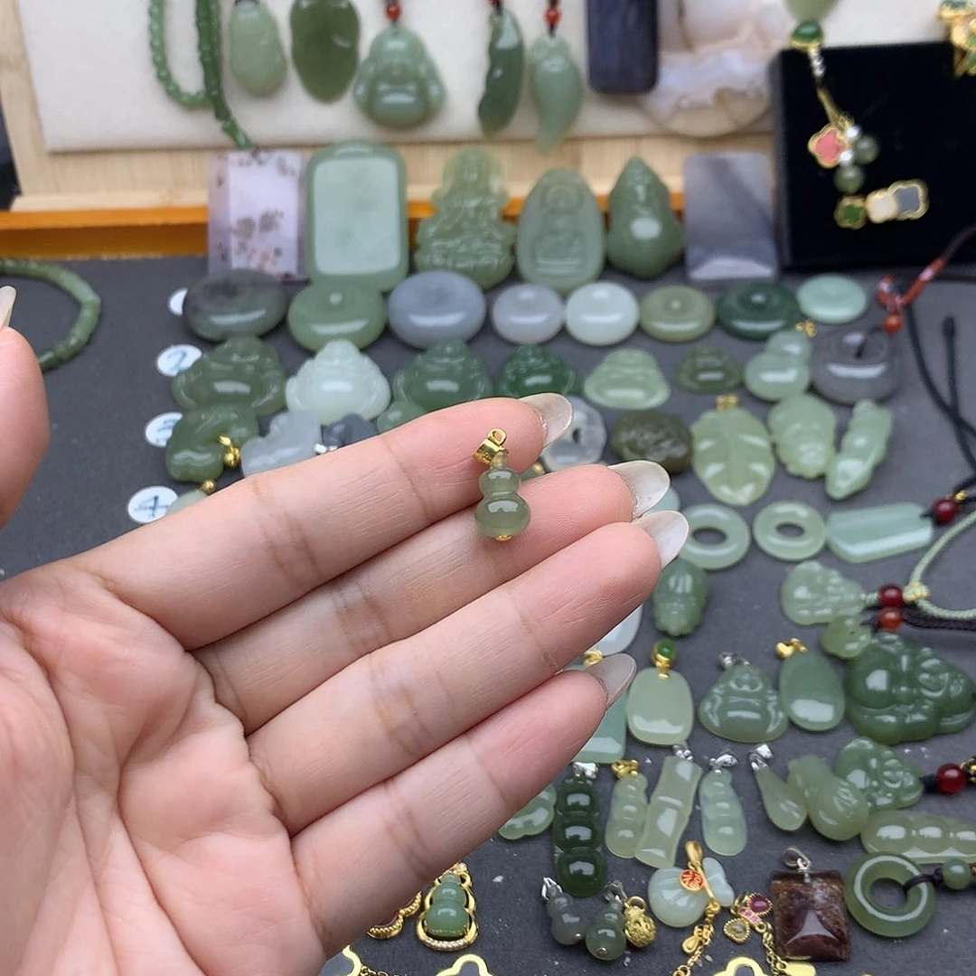 和田玉吊坠(不含链)银S925镶嵌