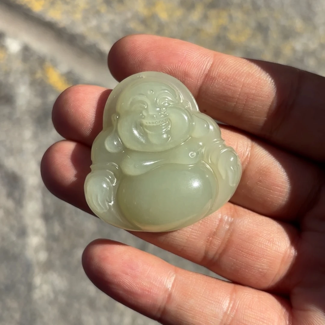 颈饰未镶嵌和田玉佛公40尺寸